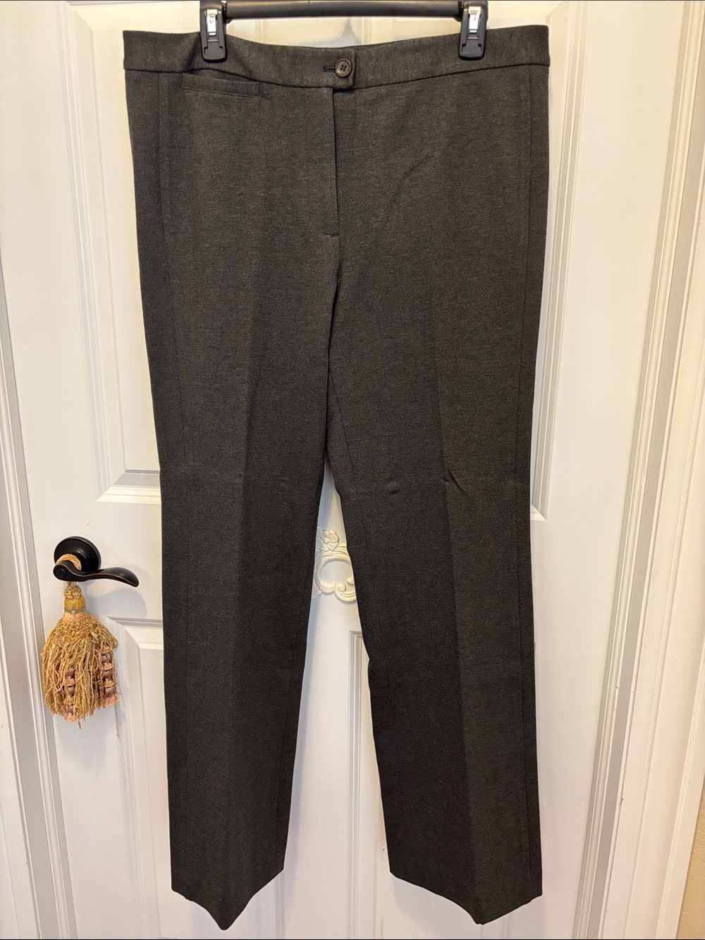 Talbots Classic Women's Wide/Straight-Leg Dress Pants Dark Charcoal sz 12